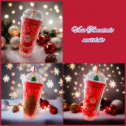 Vaso tomatodo navideño led